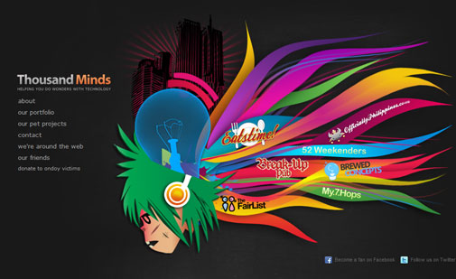 Thousand Minds Colourful Website Design