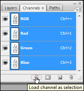 Photoshop load channel as selection